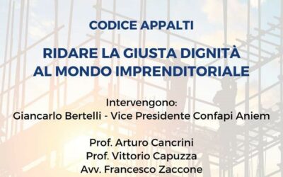 Webinar Confapi Aniem su Codice Appalti – 13 ottobre ore 15