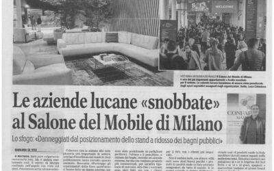Intervista de La Gazzetta del Mezzogiorno al Presidente Unital Confapi Matera, Luca Colacicco: “Le aziende lucane “snobbate” al Salone del Mobile di Milano”