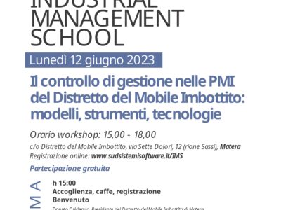 Il Controllo di Gestione nelle PMI del Distretto del Mobile Imbottito – 12 giugno ore 15