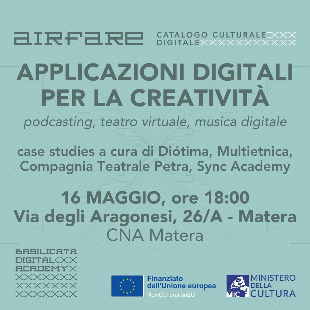 I seminari del progetto AIRFARE – Applicazioni digitali per la creatività