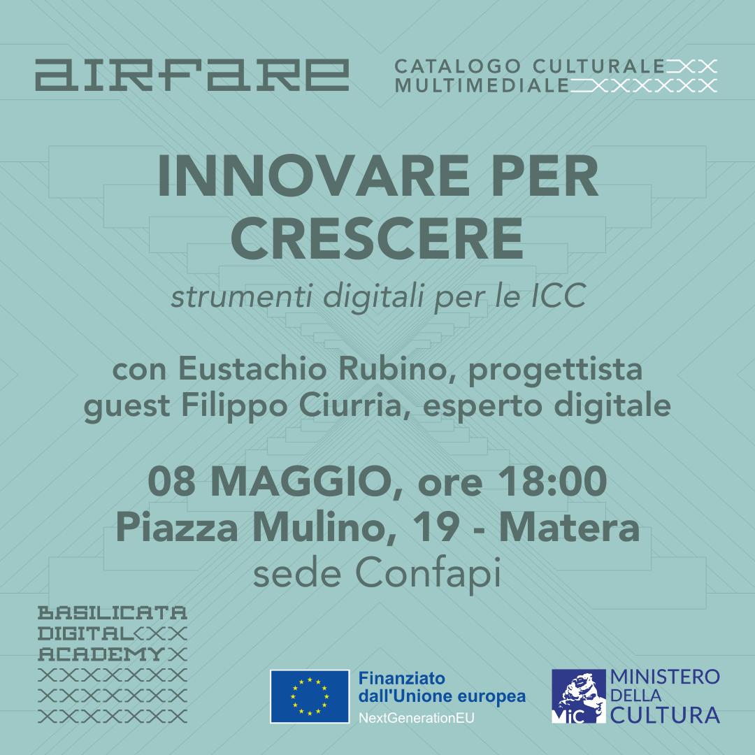 I seminari del progetto AIRFARE – Innovare e Crescere: Strumenti Digitali per le Imprese Culturali e Creative