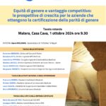 Tavola rotonda su “Equità di genere e vantaggio competitivo: le prospettive di crescita per le aziende che ottengono la certificazione della parità di genere”