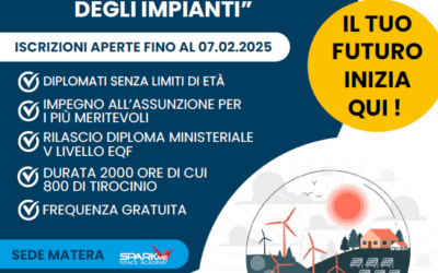 I.T.S. Efficienza Energetica – bando di ammissione al percorso formativo per: “TECNICO SUPERIORE PER L’EFFICIENZA ENERGETICA DEGLI IMPIANTI” – Scadenza: 07.02.2025