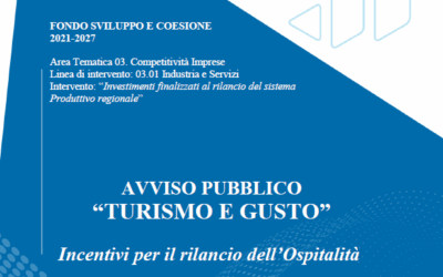Avviso pubblico “TURISMO E GUSTO”. Incentivi per il rilancio dell’Ospitalità
