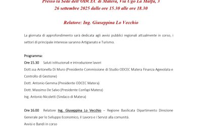Artigianato, Gusto e Turismo – Avvisi Pubblici Regione Basilicata 2025: Opportunità per professionisti e imprese – 26 settembre ore 15.30