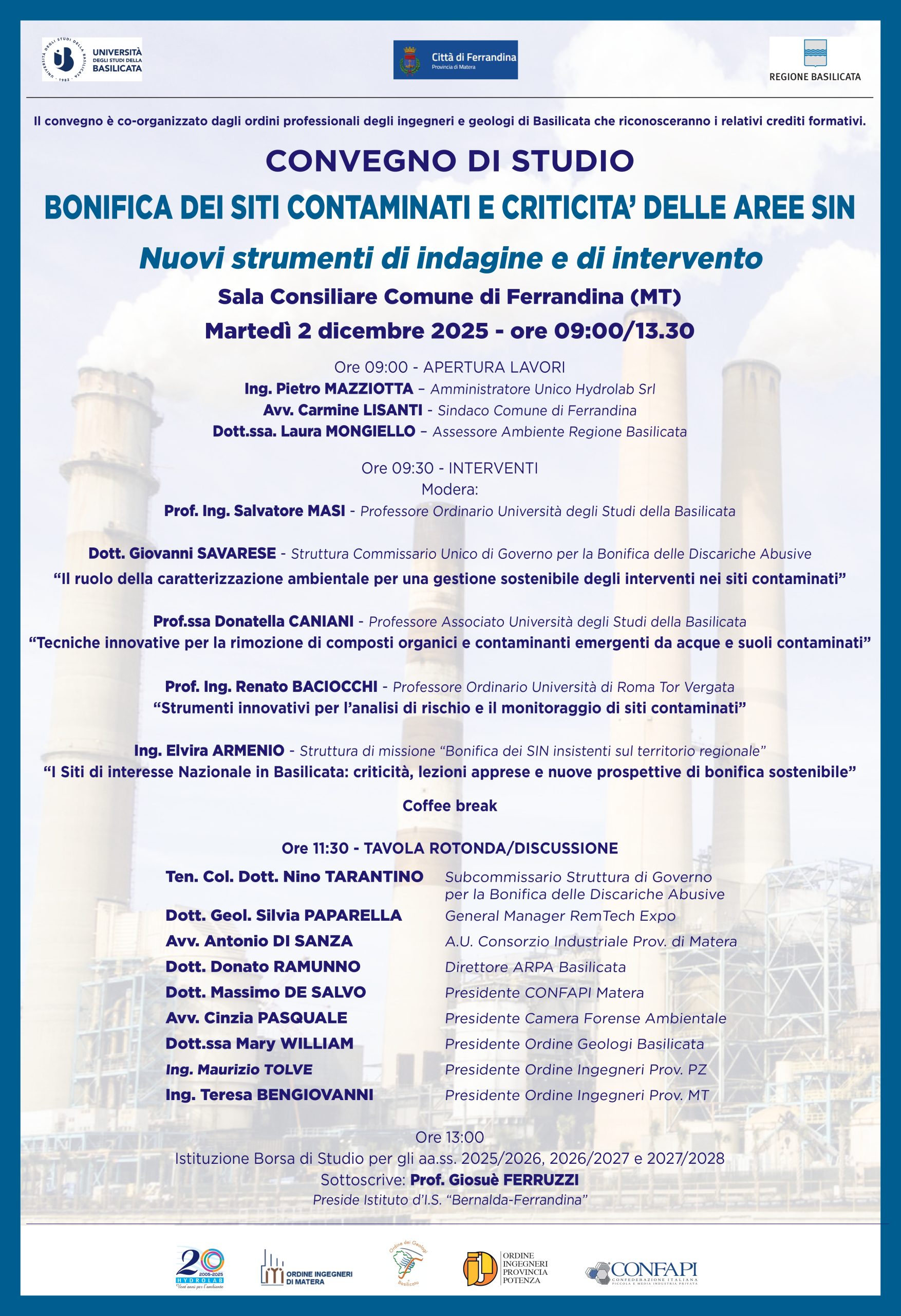 Convegno di studio: Bonifica dei siti contaminati e criticità delle aree SIN