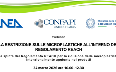 Webinar Unionchimica Confapi – “LA RESTRIZIONE SULLE MICROPLASTICHE ALL’INTERNO DEL REGOLAMENTO REACH” – 24 marzo 2026