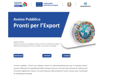 Avviso pubblico regionale per l’internazionalizzazione